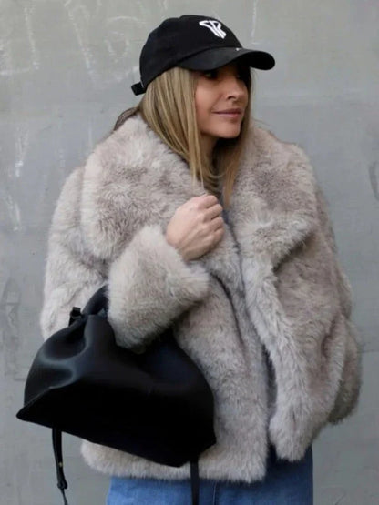 Stylish and cozy plush winter coat for women, available in a variety of trendy colors and sizes