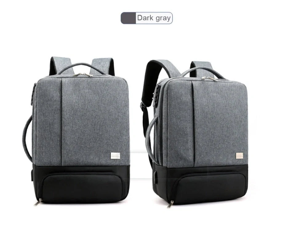 15.6 inch durable nylon laptop bag with anti-theft feature in blue, light grey, and black