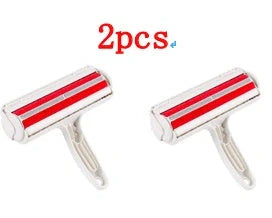 Durable ABS pet hair remover tool in red and blue for efficient cleaning of furniture and carpets