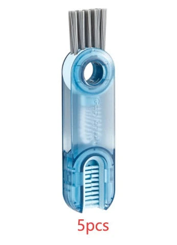 Versatile multi-purpose bottle cleaning brush set with spiral design for reaching into narrow crevices and tough-to-clean areas