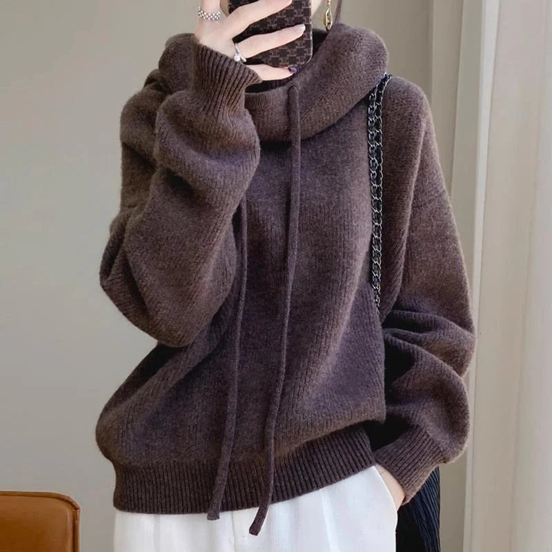 Women's thickened knit sweater in various colours for autumn and winter warmth