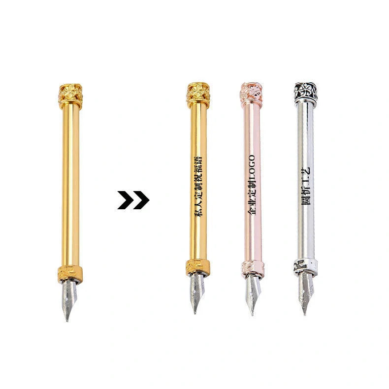 Elegant European-inspired feather pen in a luxurious gift box, showcasing its vintage-inspired design and premium stainless steel construction.