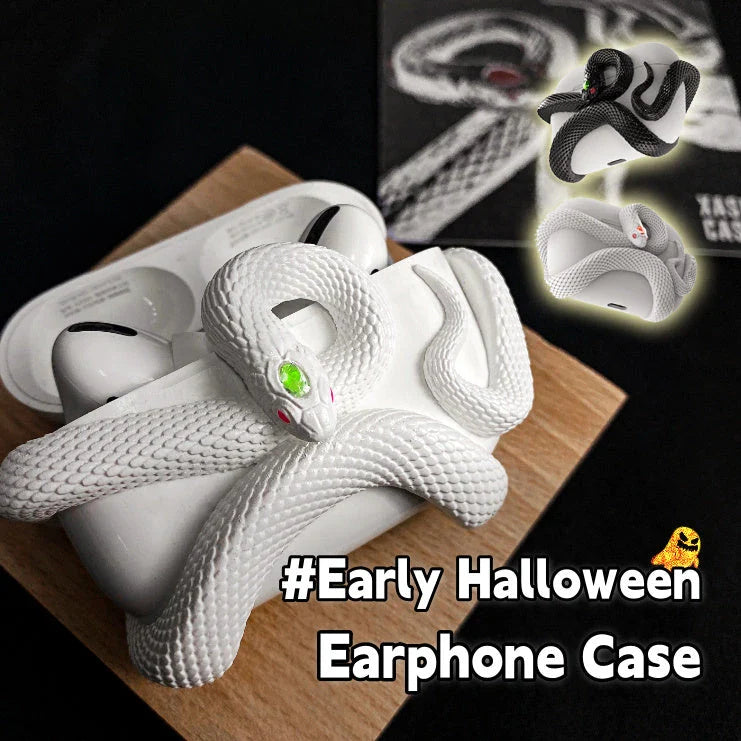Spooky AirPods Pro case with creepy snake design, offers superior protection for wireless earphones