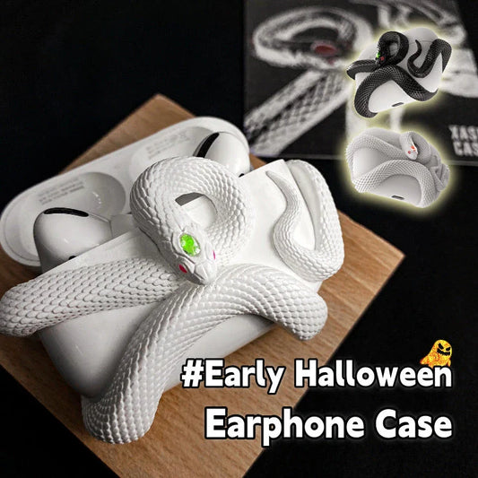 Spooky AirPods Pro case with creepy snake design, offers superior protection for wireless earphones