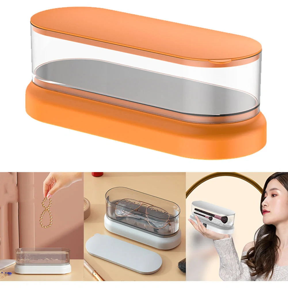 Compact ultrasonic cleaning machine for watches and small items