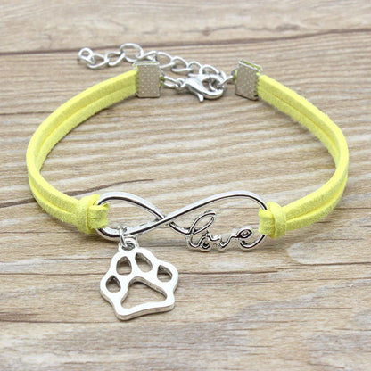 Stylish hand-woven infinity love pet bracelet in various colors for pet owners to express their affection
