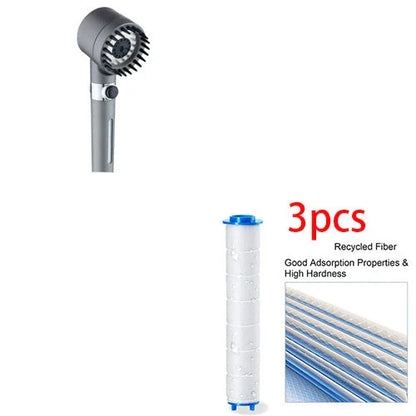Premium 3-mode high-pressure shower head with detachable filter, made of durable ABS material for a relaxing and refreshing shower experience.