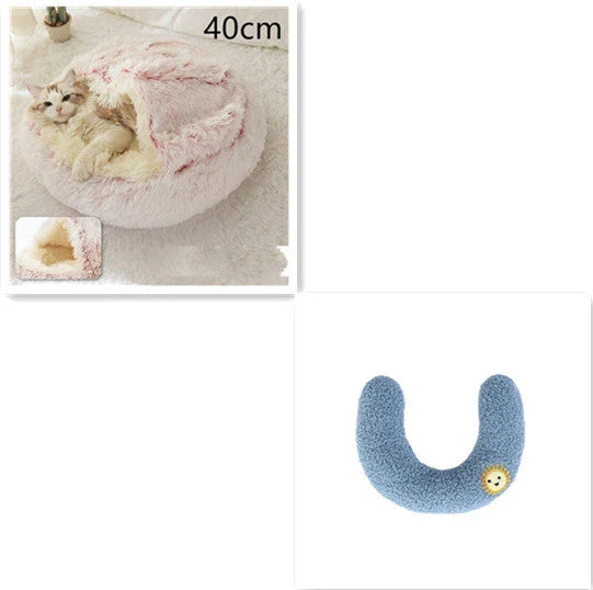 Cozy and comfortable 2-in-1 pet bed for cats and dogs, featuring plush, warm, and soft materials