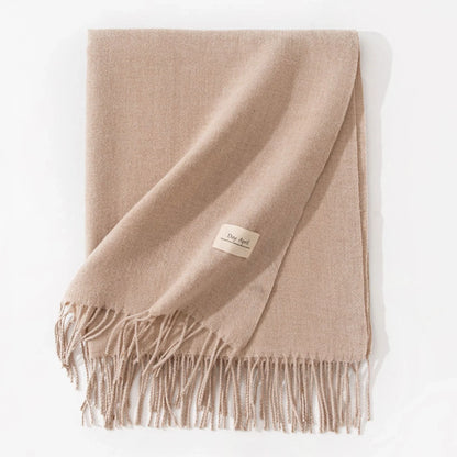 Elegant artificial cashmere scarf for women in various colors, perfect for winter warmth and style.