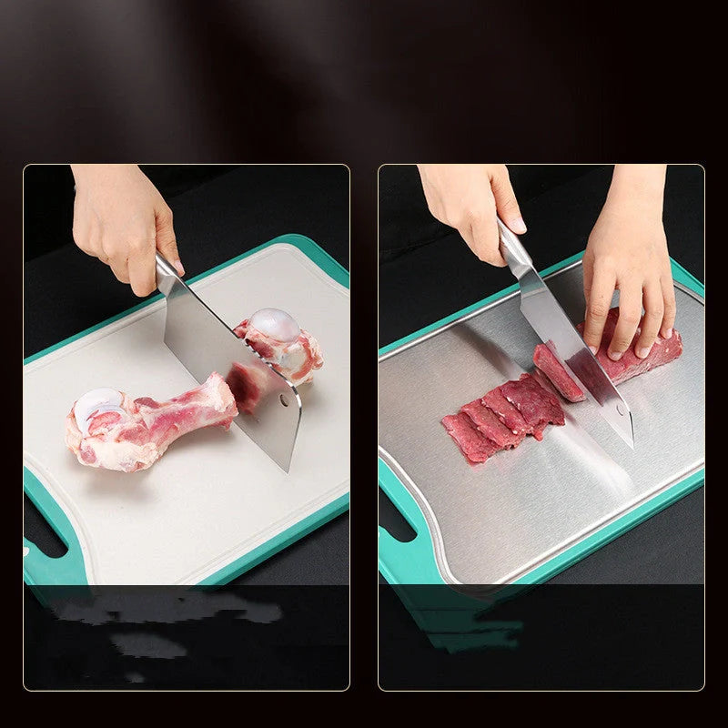 Stainless steel chopping board with antibacterial properties for kitchen use