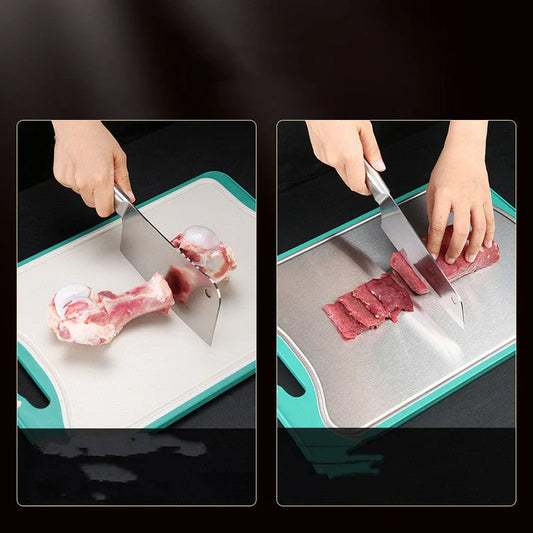 Stainless steel chopping board with antibacterial properties for kitchen use