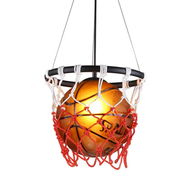 American Retro Basketball Chandelier with adjustable hanging wire and LED lighting options