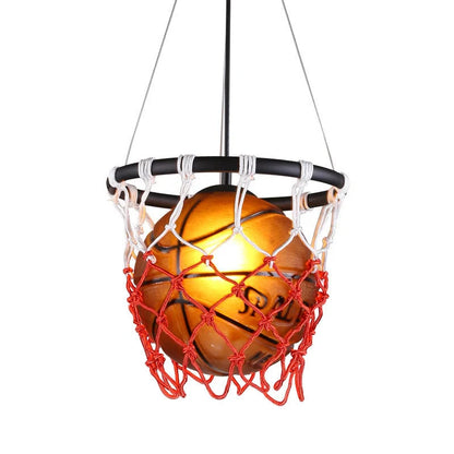 American Retro Basketball Chandelier with adjustable hanging wire and LED lighting options