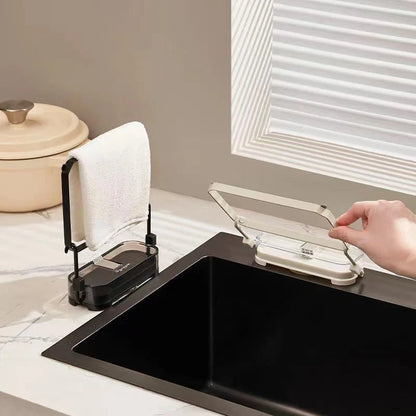 Kitchen sink filter rack with fine mesh and removable suction cups for efficient waste management