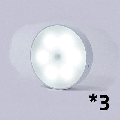 Motion-activated LED puck lights in warm and white color options, with various pack sizes and USB recharging