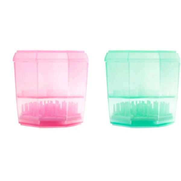 14-hole makeup brush holder in various colours for organising and drying brushes
