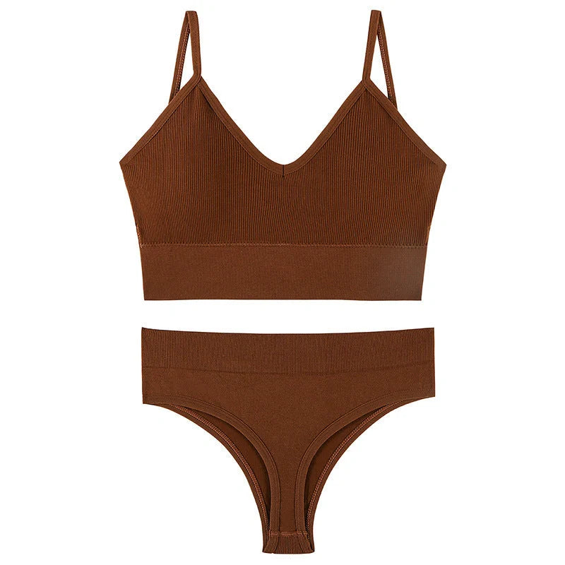 Wireless French triangle cup bra set for small chest push-up in various colours