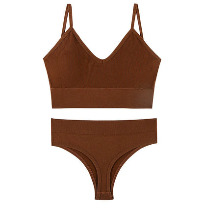 Wireless French triangle cup bra set for small chest push-up in various colours