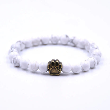 Natural stone dog paw bracelet with anti-fatigue properties, unisex design