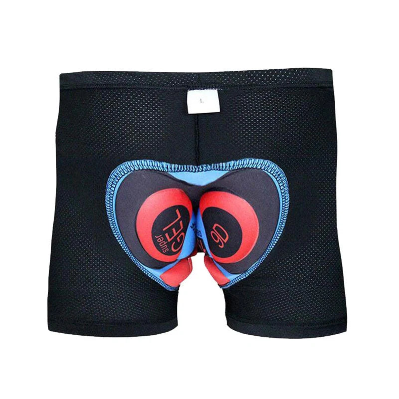 Cycling shorts with 3D gel padding in green, sizes S to XXXL