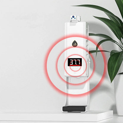 Premium disinfection soap dispenser with temperature monitoring - accurately measures body temperature and provides automatic hand sanitiser dispension for comprehensive hygiene solution