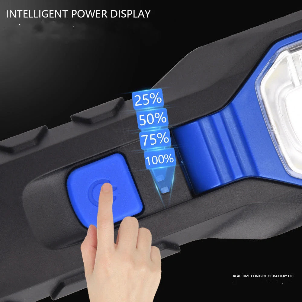 COB Strong Searchlight Rechargeable LED Portable Multi-function Auto Repair Light with multiple light modes