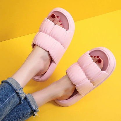 Plush Comfort Bathroom Slides in various vibrant colors, featuring soft EVA soles and water-resistant design