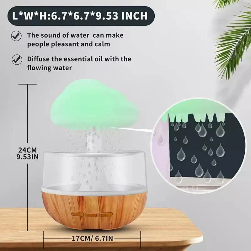 2-in-1 Desk Humidifier with raining cloud design and aromatherapy function