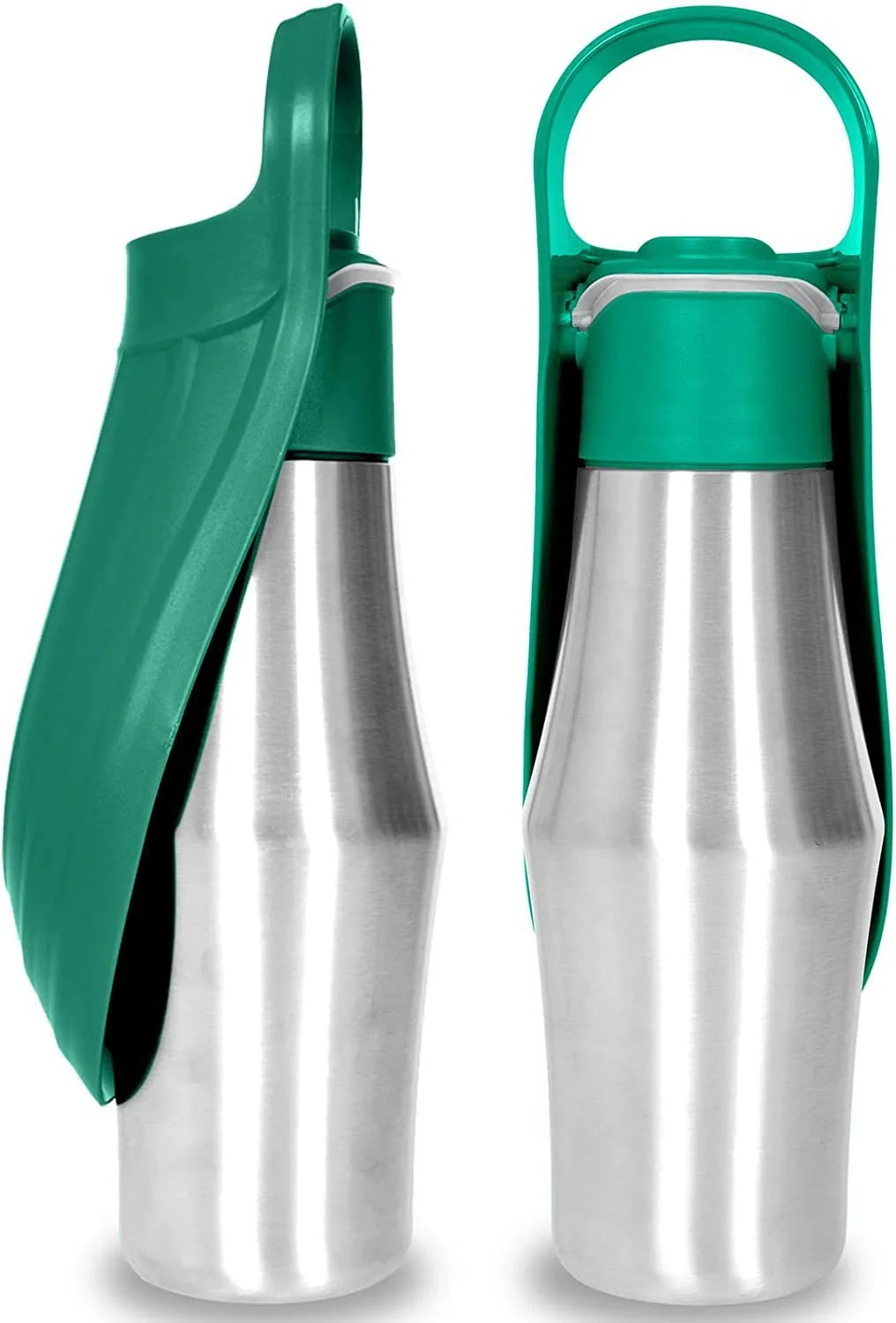 Portable dog water bottle with soft silicone leaf design for outdoor hydration