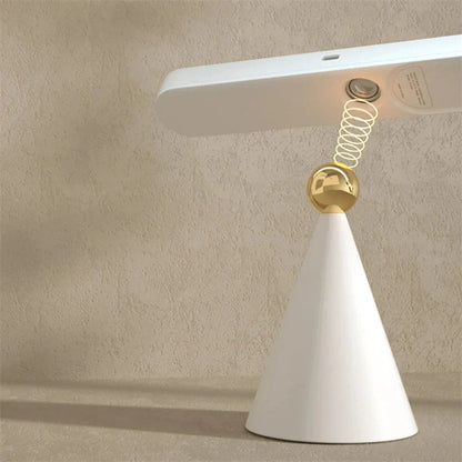Elegant wireless reading lamp with geometric design, touch controls, and USB charging for versatile home lighting