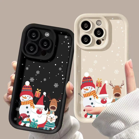 Santa Claus themed frosted shockproof silicone iPhone case in multiple colours