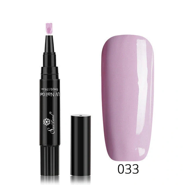 3-in-1 Gel Nail Varnish Pen with Glitter for easy one-step nail art