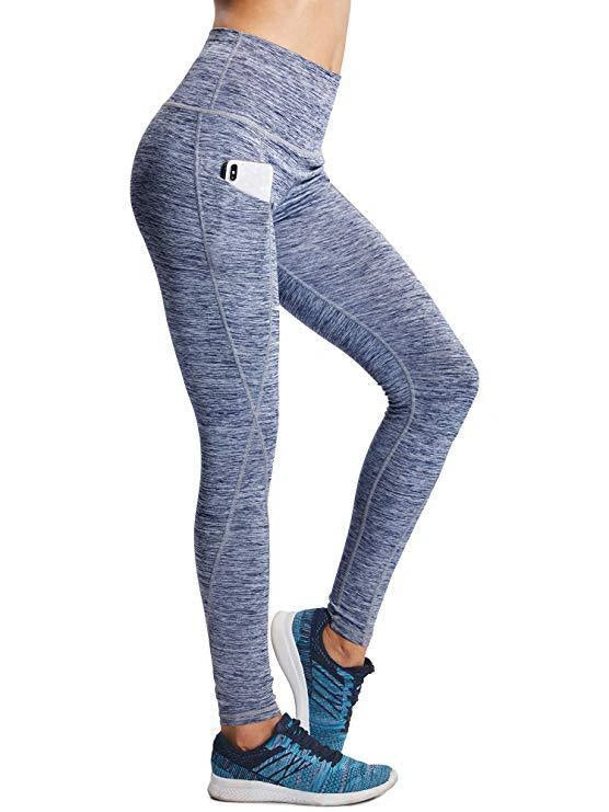 Women's lightweight mesh yoga pants with pockets in various colours