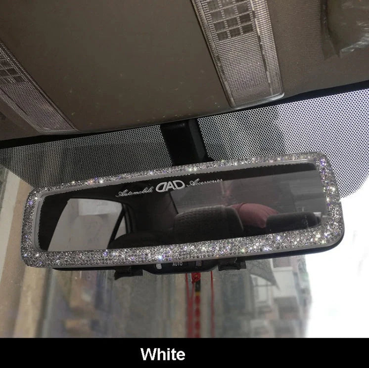 Luxury diamond car interior rearview mirror crystal rhinestones decoration