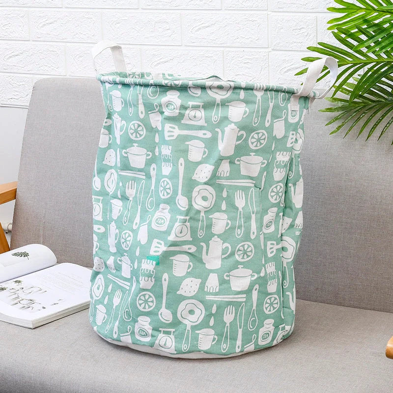European-style cotton and linen dirty clothes basket in various designs