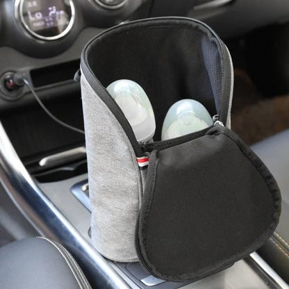 Premium car USB baby bottle warmer with Oxford cloth exterior and temperature display