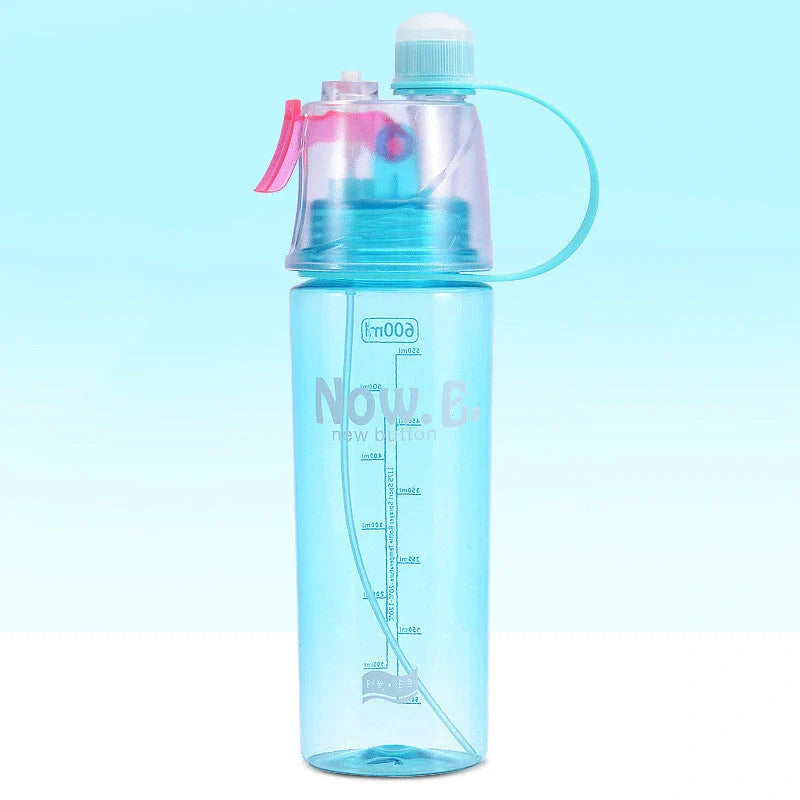 Refreshing mist spray cup with adjustable water spray, transparent scale, and compact design for outdoor activities