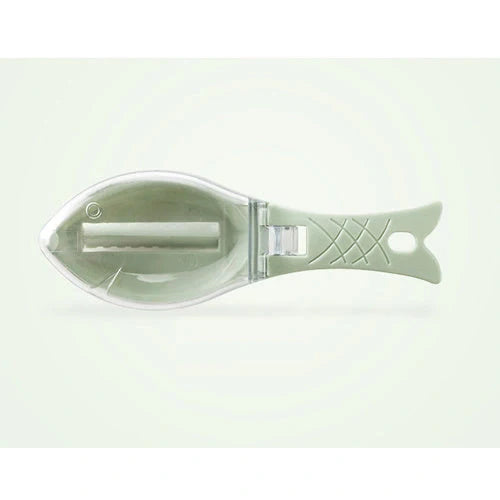 Fish Scale Scraper with cover design for mess-free descaling