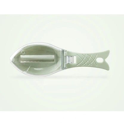 Fish Scale Scraper with cover design for mess-free descaling