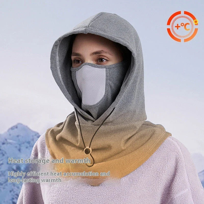 Adjustable thermal fleece scarf neck warmer in black, dark gray, light gray, and pink colors