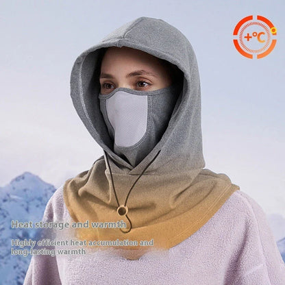 Adjustable thermal fleece scarf neck warmer in black, dark gray, light gray, and pink colors