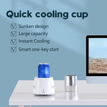 Premium aluminium alloy portable drink cooler with semiconductor refrigeration technology for instant chilling