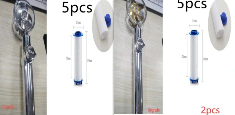 Turbo Propeller Shower Head in various colours with 360-degree fan extension