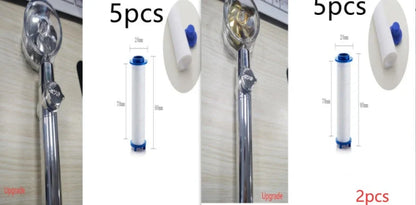 Turbo Propeller Shower Head in various colours with 360-degree fan extension