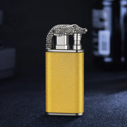 Versatile double flame lighter with a sleek and stylish design, perfect for outdoor adventures, grilling, and cigar lighting.