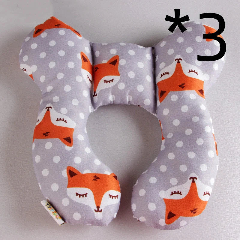 U-shaped baby head support pillow in pure cotton for car safety seats