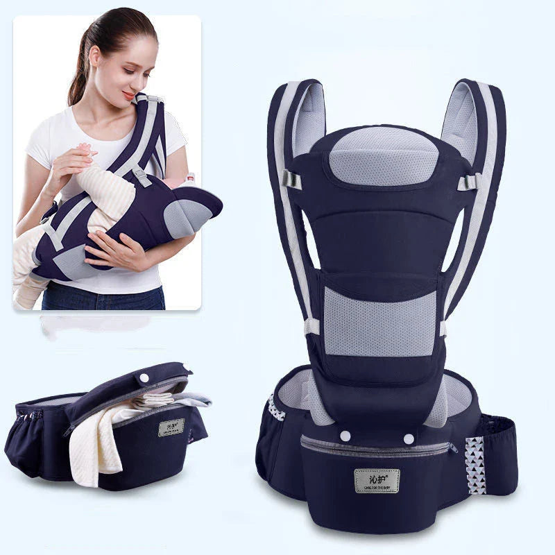 Premium ergonomic baby carrier with versatile 3-in-1 design, suitable for infants and toddlers up to 4 years old