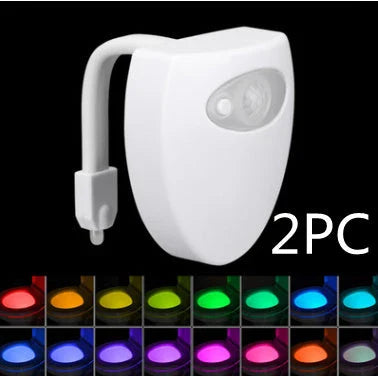 Toilet Induction LED Night Light with motion sensor, 8 colour options, and automatic on/off function for a hands-free, hygienic bathroom experience.