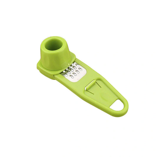 Eco-friendly garlic press and seasoning grinder in rose and green