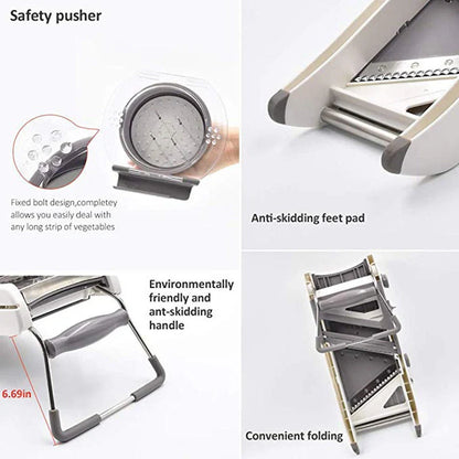 Terka Adjustable Stainless Steel Kitchen Vegetable Slicer with multiple slicing options